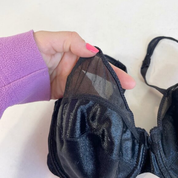 Wonderbra Underwired Push-Up Bra Black 32D Womens Lightly Lined Vintage Lingerie - Picture 2 of 8